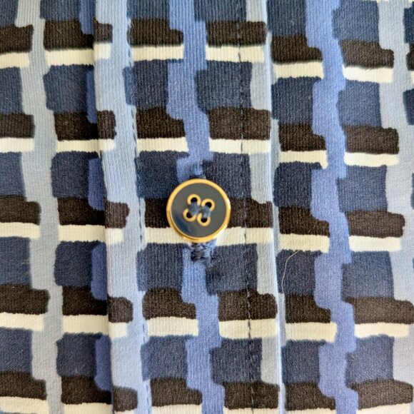 J. McLaughlin Navy Blue and Black Button Down Top - Picture 5 of 8